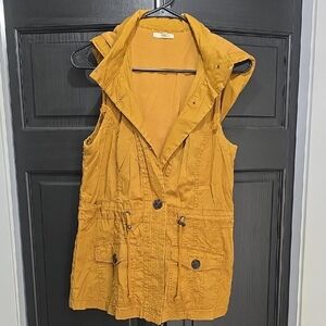 Yellow Hooded Women's Vest